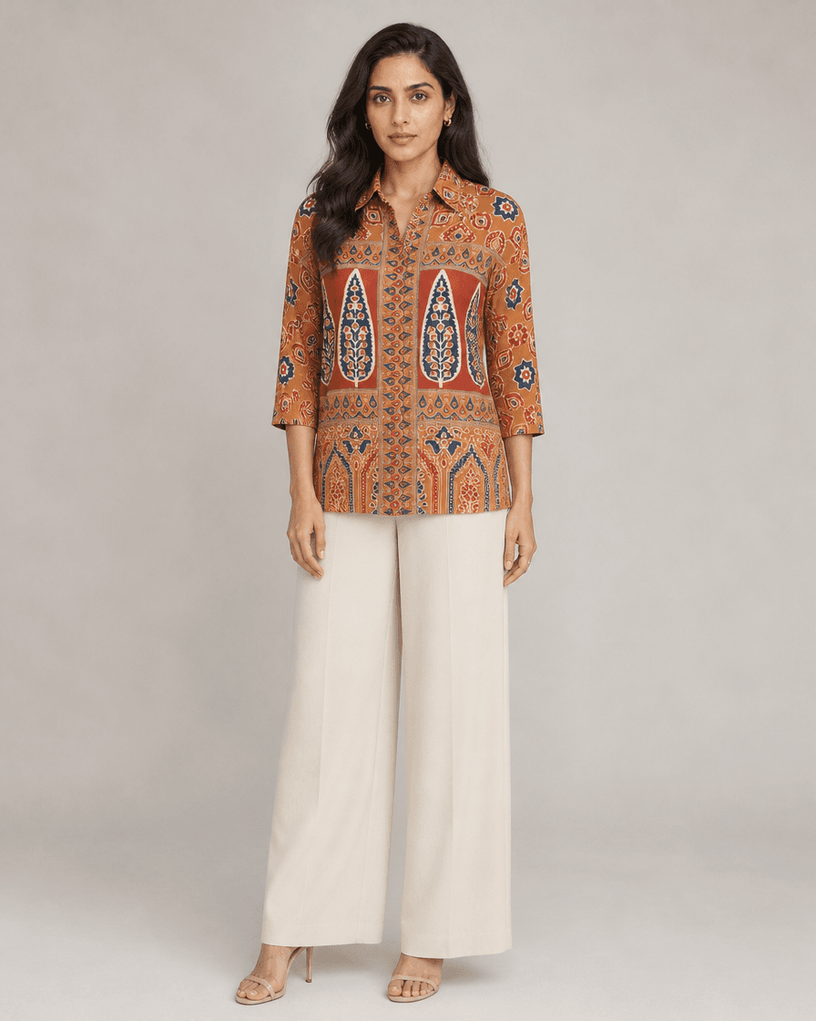EMBELLISHED SILK SHIRT